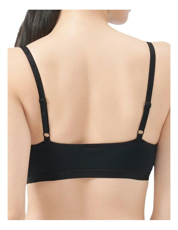 Active Essentials Wirefree Cotton Scoop Bralette in Black image 2