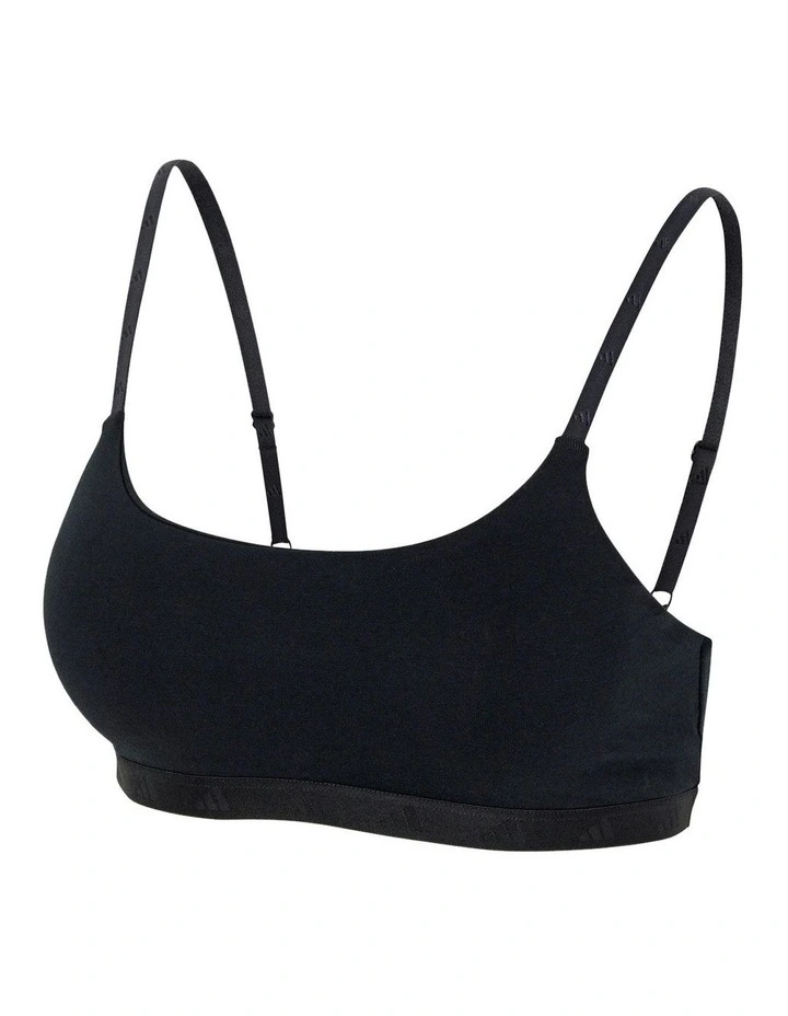 Active Essentials Wirefree Cotton Scoop Bralette in Black image 5