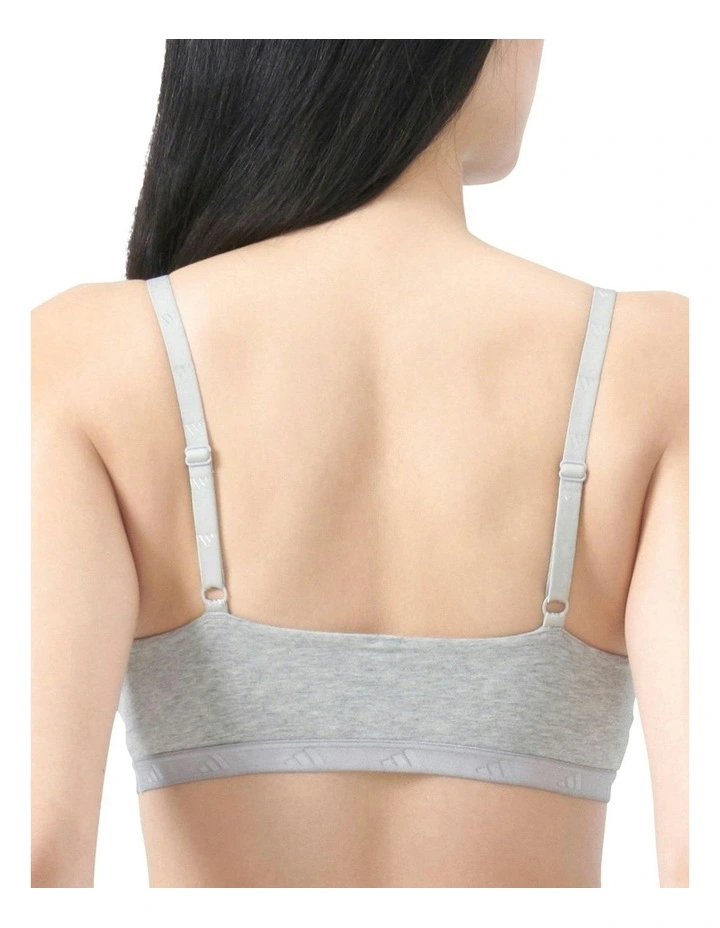 Active Essentials Wirefree Cotton Scoop Bralette in Medium Hthr Grey image 2