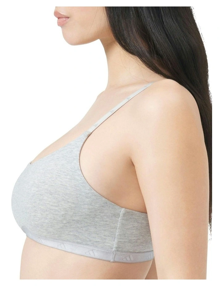 Active Essentials Wirefree Cotton Scoop Bralette in Medium Hthr Grey image 3