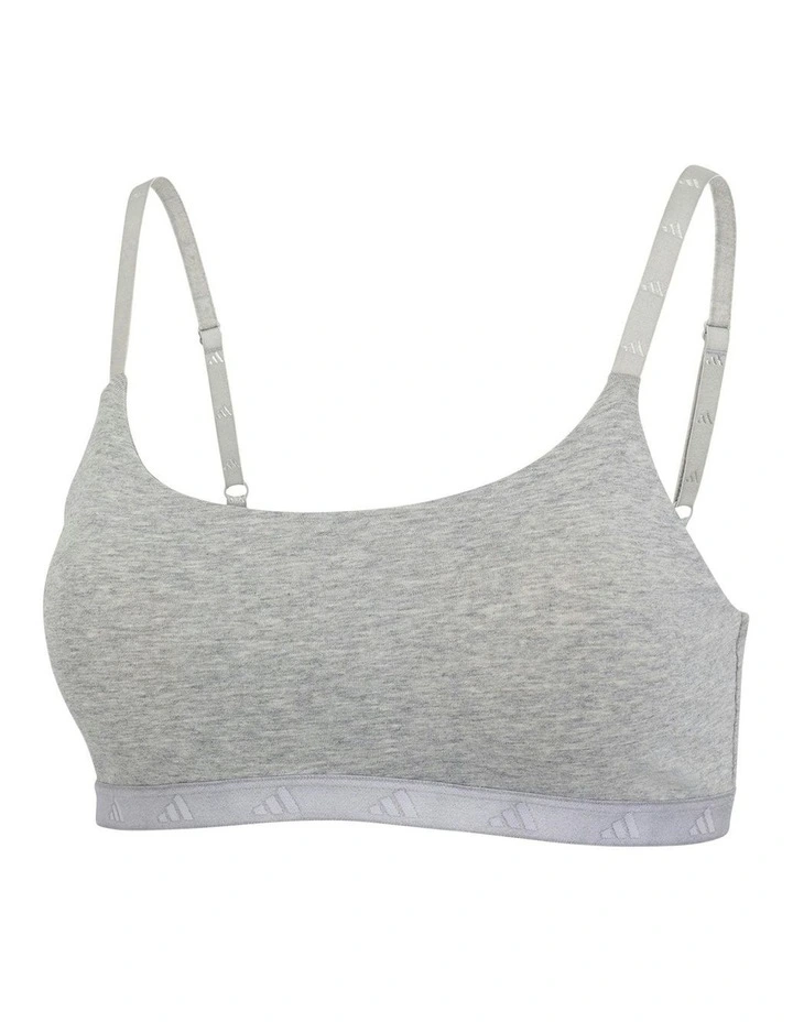 Active Essentials Wirefree Cotton Scoop Bralette in Medium Hthr Grey image 5