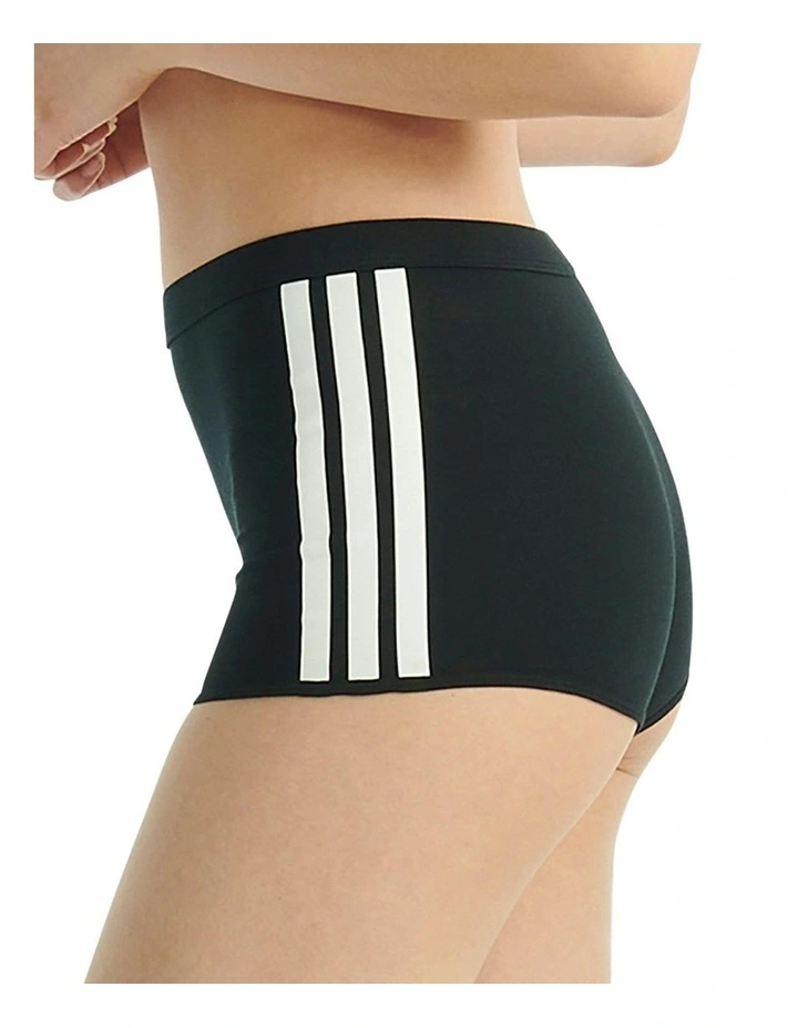 Active Essentials Cotton 3 Stripes Shorty Brief in Black image 3