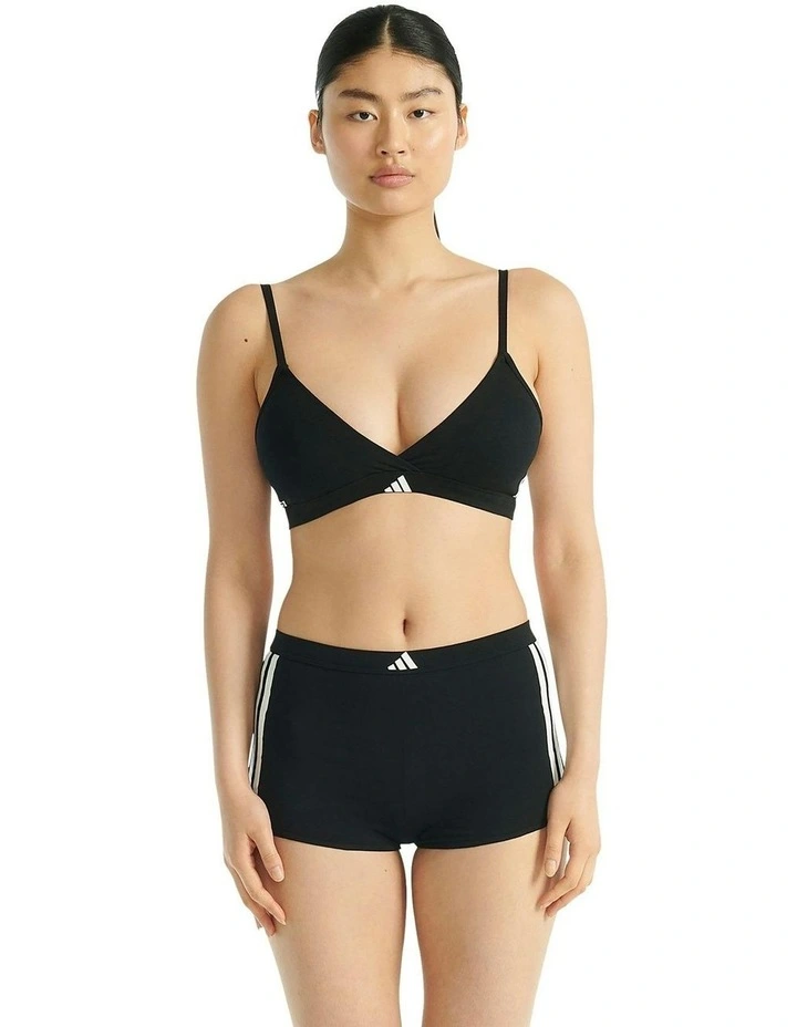 Active Essentials Cotton 3 Stripes Shorty Brief in Black image 4