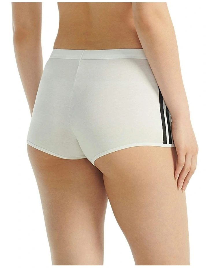 Active Essentials Cotton 3 Stripes Shorty Brief in White image 2