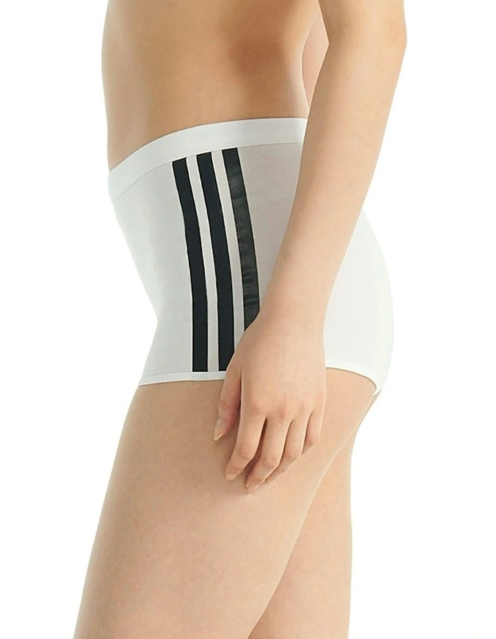 Active Essentials Cotton 3 Stripes Shorty Brief in White image 3