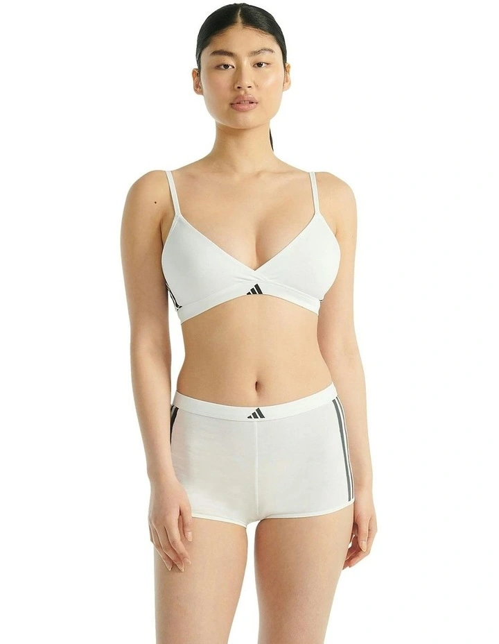 Active Essentials Cotton 3 Stripes Shorty Brief in White image 4