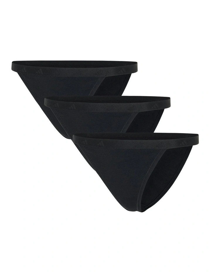 3 Pack Active Essentials Cotton String Bikini Brief in Black image 1