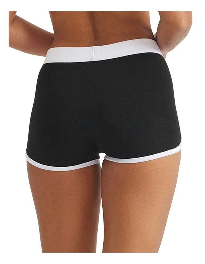 Active Essentials Cotton Contrast Dolphin Shorty Brief Underwear in Black image 2