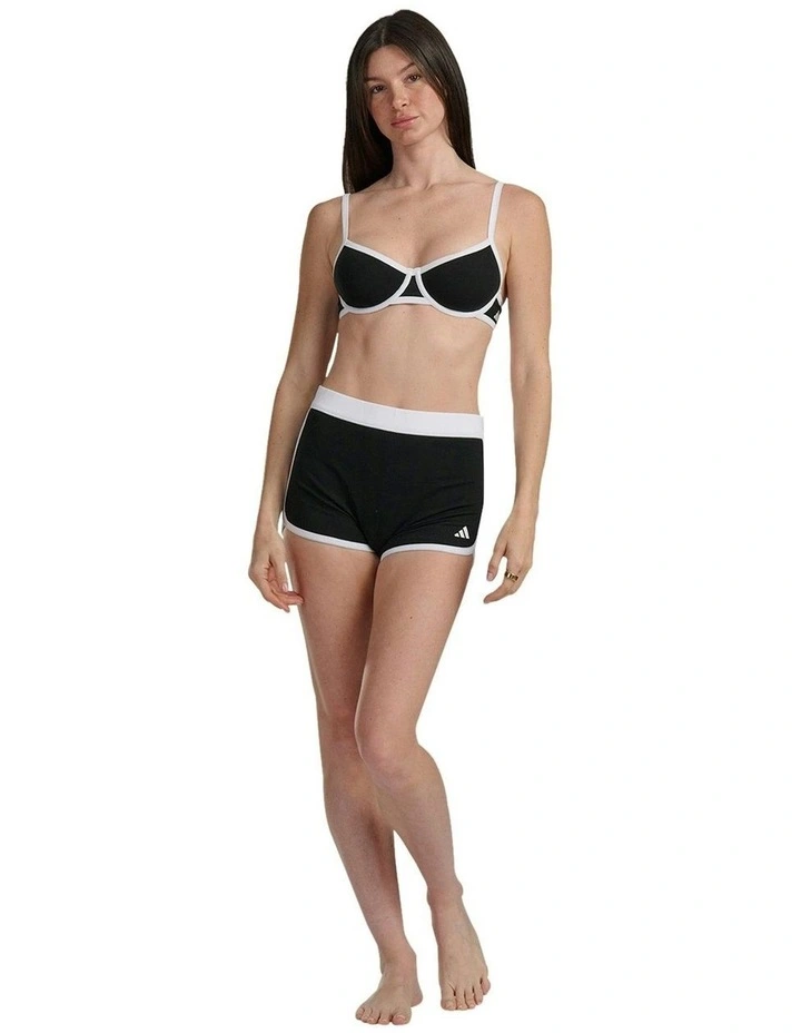 Active Essentials Cotton Contrast Dolphin Shorty Brief Underwear in Black image 5