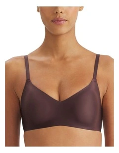 Active Micro Contour Bonded Wirefree Padded Push-Up Bra in Shadow Brown