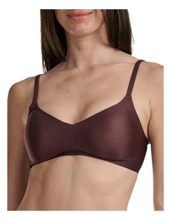 Active Micro Contour Bonded Wirefree Padded Push-Up Bra in Shadow Brown
