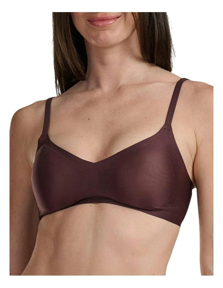 Active Micro Contour Bonded Wirefree Padded Push-Up Bra in Shadow Brown image 1