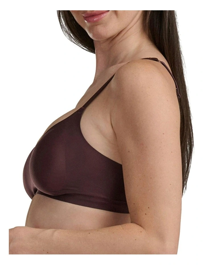 Active Micro Contour Bonded Wirefree Padded Push-Up Bra in Shadow Brown image 3