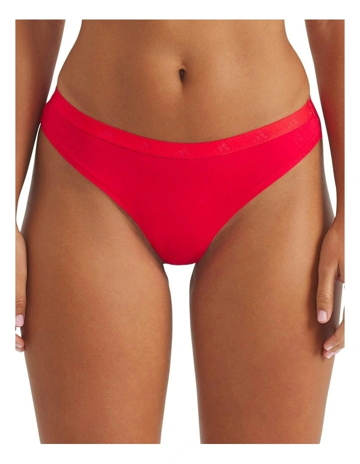 3 Pack Active Essentials Cotton Low Rise Thong Underwear in Assorted image 2