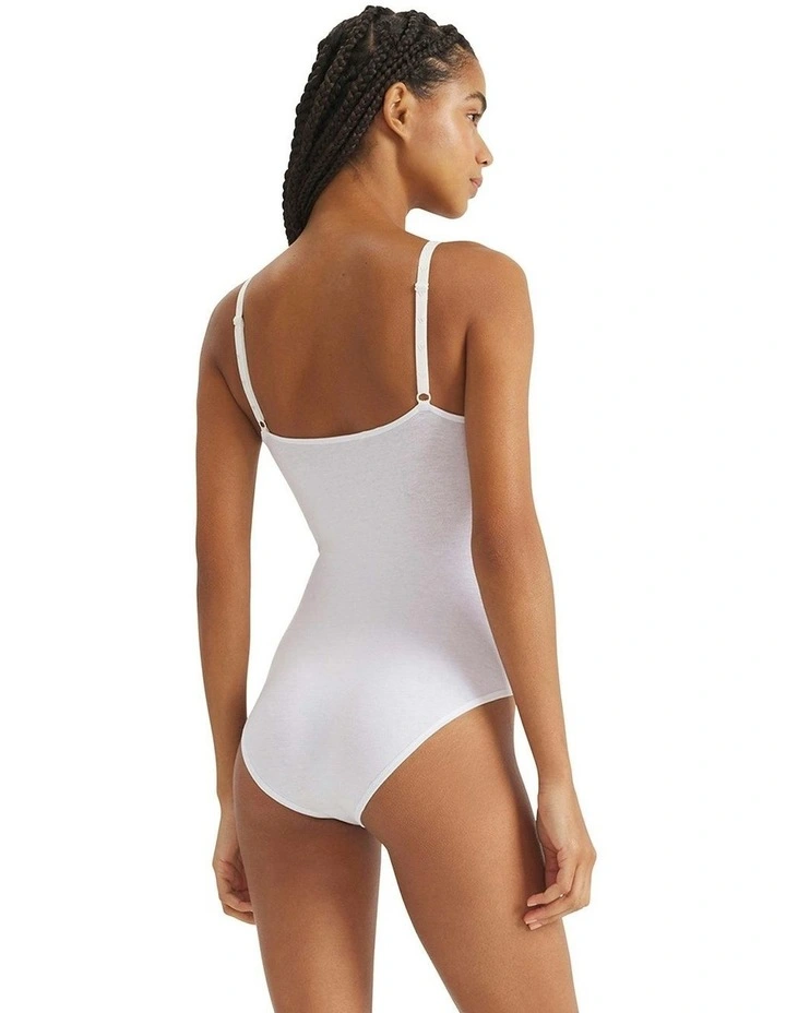 Active Essentials Cotton Underwear Bodysuit in White image 2