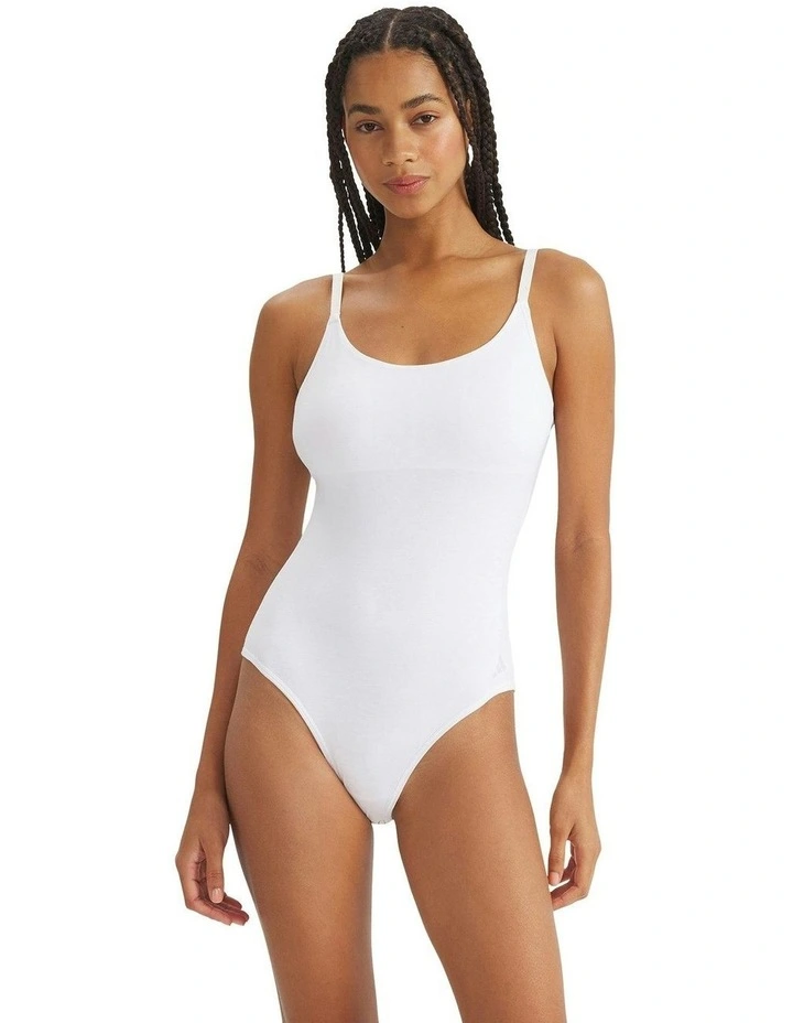 Active Essentials Cotton Underwear Bodysuit in White image 4