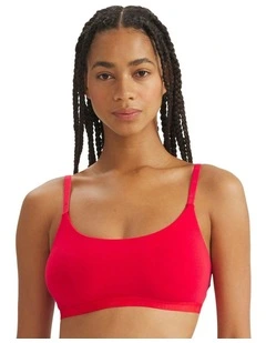 Active Essentials Wirefree Cotton Scoop Bralette in Pure Ruby