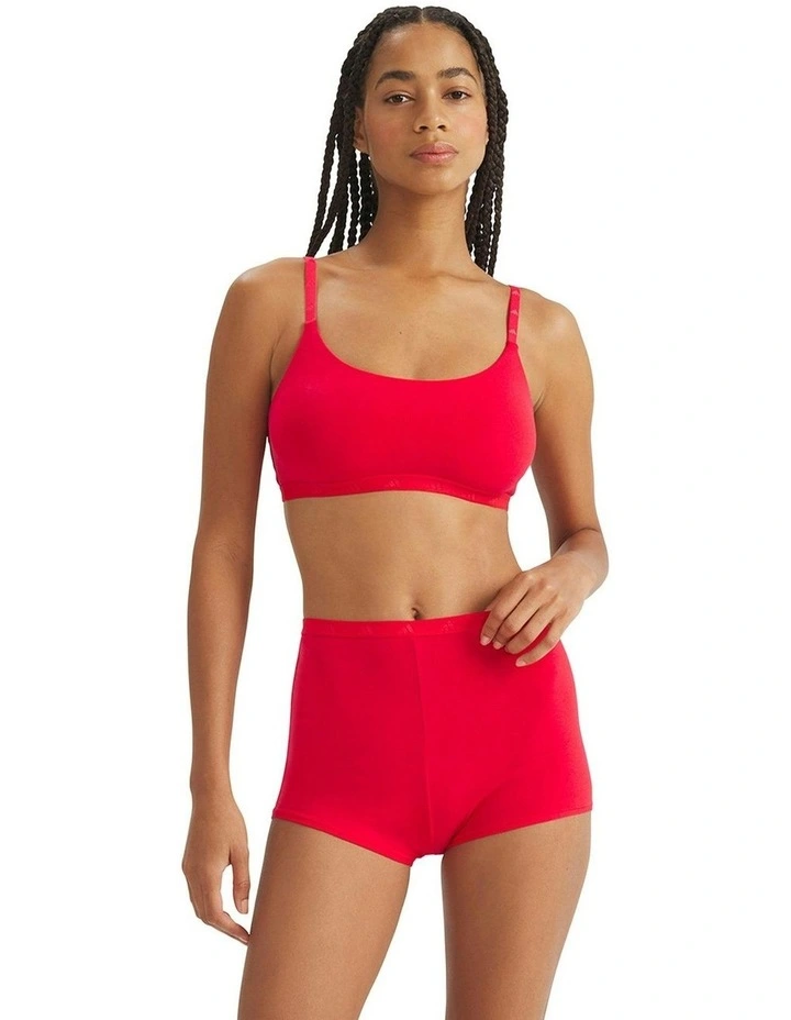 Active Essentials Wirefree Cotton Scoop Bralette in Pure Ruby image 3