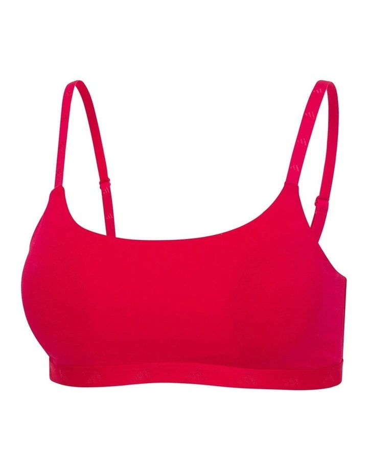Active Essentials Wirefree Cotton Scoop Bralette in Pure Ruby image 4