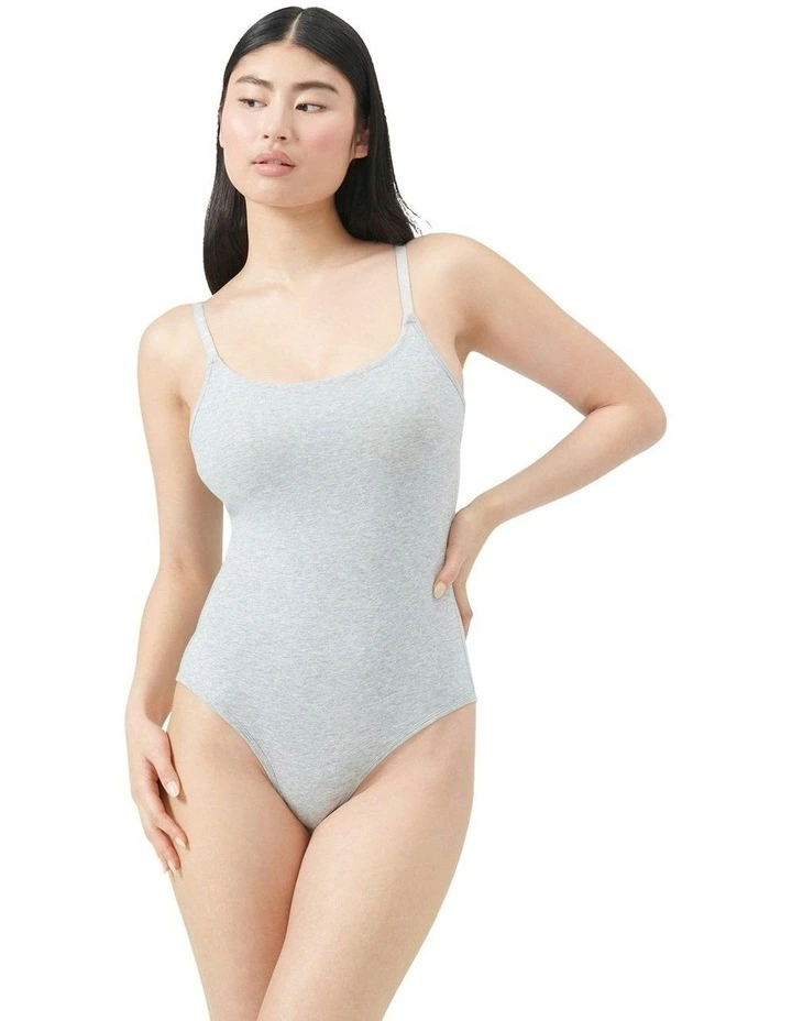 Active Essentials Cotton Underwear Bodysuit in Medium Hthr Grey image 6