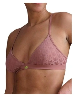 Microterrot Monogram Logo Unlined Triangle Bralette in Warm Clay