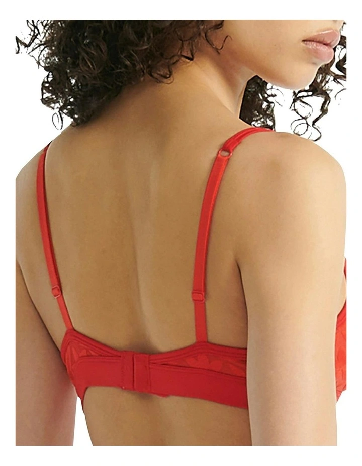 Microterrot Monogram Logo Unlined Triangle Bralette in Better Scarlett image 2