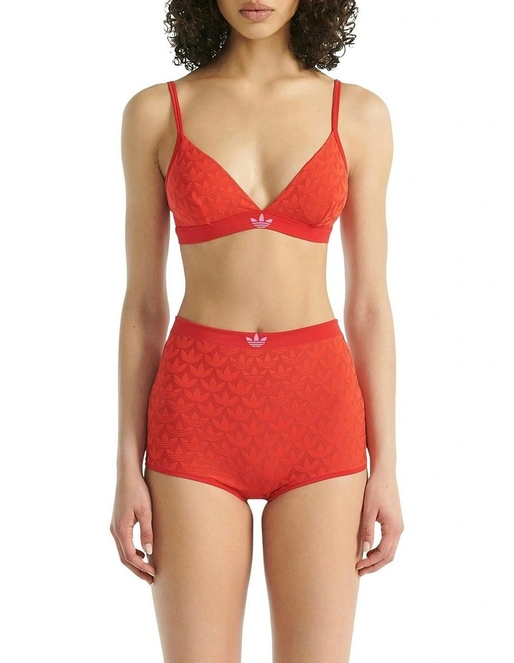 Microterrot Monogram Logo Unlined Triangle Bralette in Better Scarlett image 4