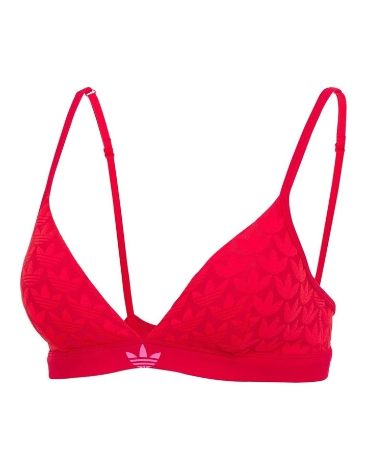 Microterrot Monogram Logo Unlined Triangle Bralette in Better Scarlett image 5