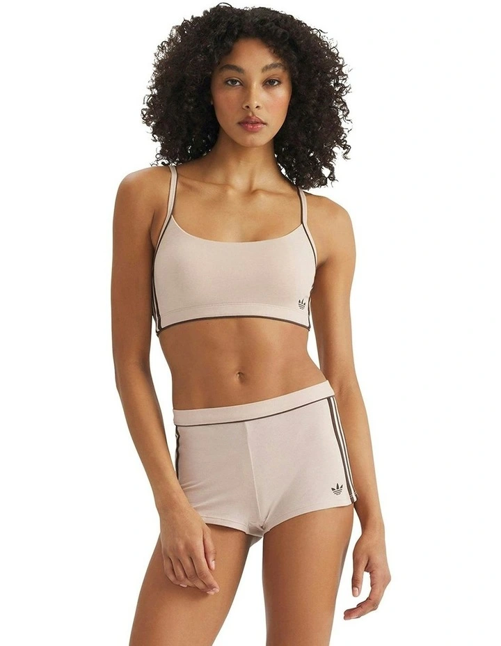 Adicolor Comfort Flex Cotton Scooped Wirefree Padded Bralette in Stone Khaki image 4