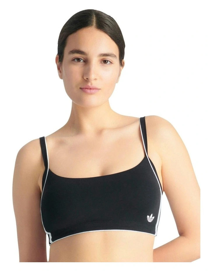 Adicolor Comfort Flex Cotton Scooped Wirefree Padded Bralette in Black image 1
