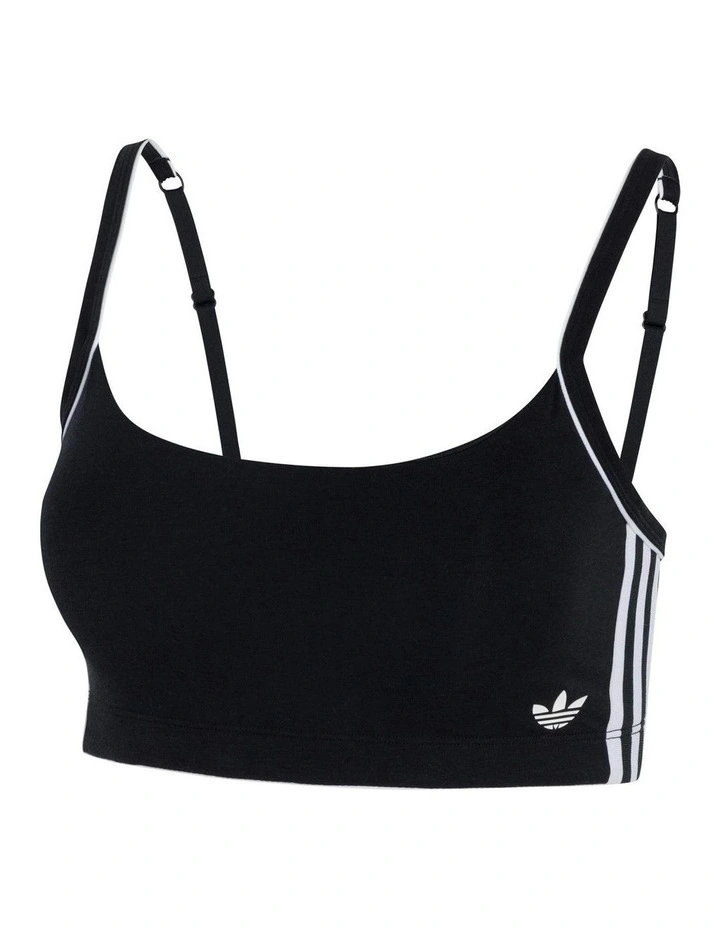 Adicolor Comfort Flex Cotton Scooped Wirefree Padded Bralette in Black image 5