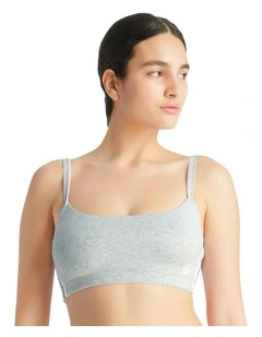 Adicolor Comfort Flex Cotton Scooped Wirefree Padded Bralette in Heather Grey