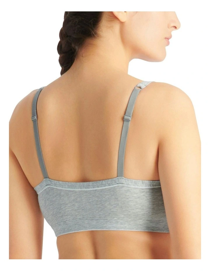 Adicolor Comfort Flex Cotton Scooped Wirefree Padded Bralette in Heather Grey image 2