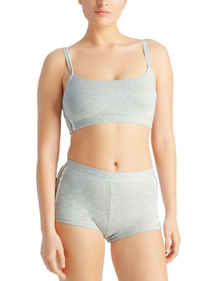 Adicolor Comfort Flex Cotton Scooped Wirefree Padded Bralette in Heather Grey image 4