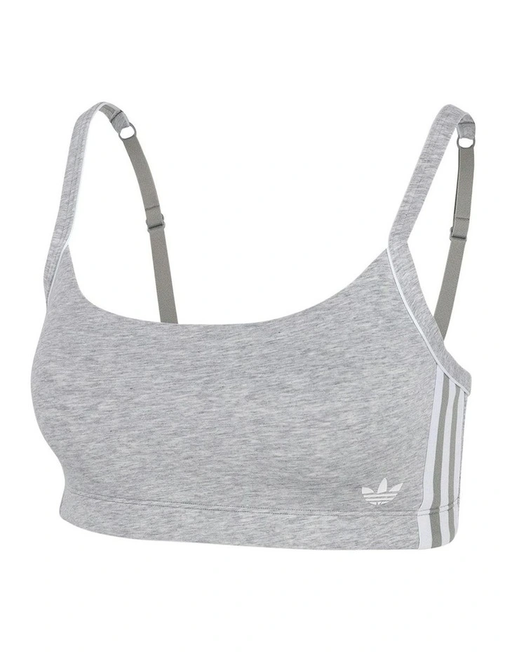 Adicolor Comfort Flex Cotton Scooped Wirefree Padded Bralette in Heather Grey image 5