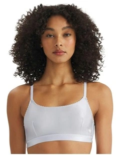 Comfort Satin Unlined Bandeau Bralette in Crystal Sky