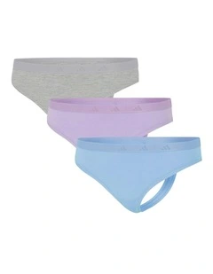 Active Essentials Cotton Low Rise Thong Pack of 3 in Assorted