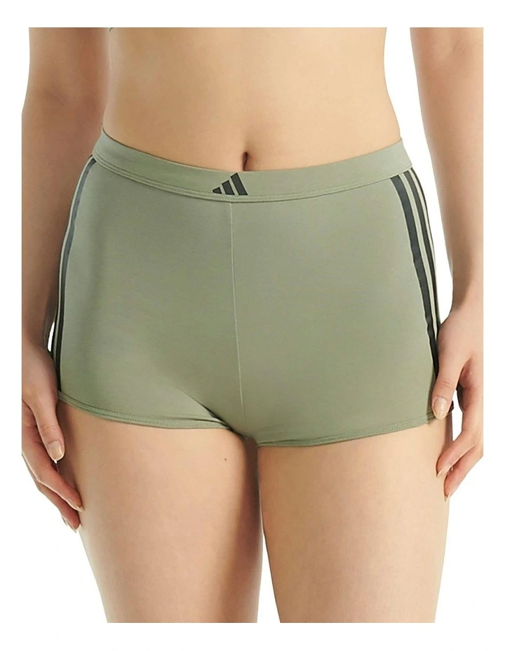 Active Essentials Cotton 3 Stripes Shorty Brief in Silver Pebble image 1