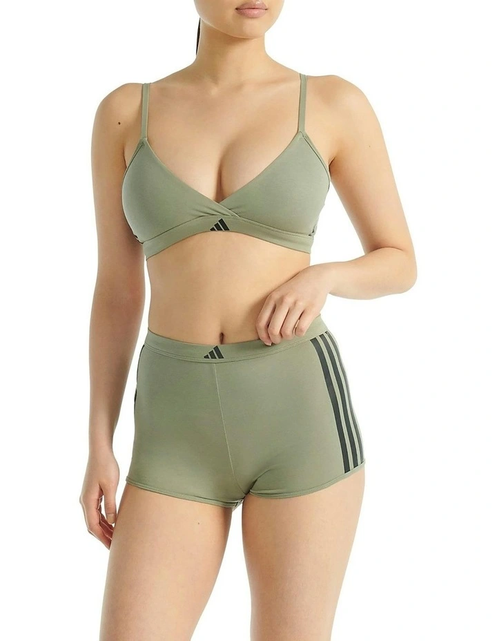 Active Essentials Cotton 3 Stripes Shorty Brief in Silver Pebble image 4