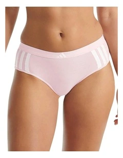 Active Essentials Cotton 3 Stripes Hipster Brief in Clear Pink