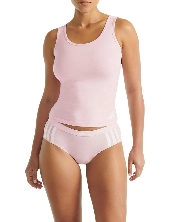 Active Essentials Cotton 3 Stripes Hipster Brief in Clear Pink image 4