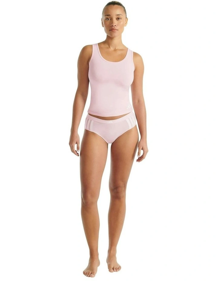 Active Essentials Cotton 3 Stripes Hipster Brief in Clear Pink image 5