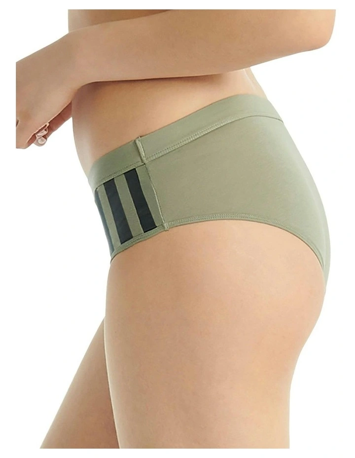 Active Essentials Cotton 3 Stripes Hipster Brief in Silver Pebble image 3