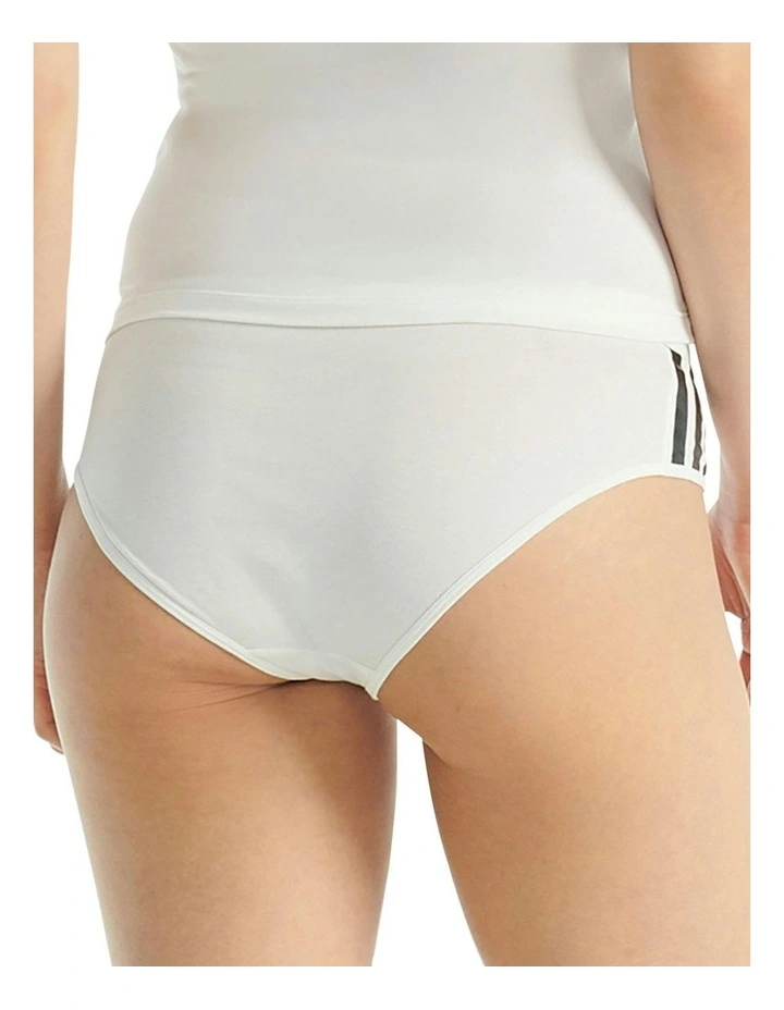 Active Essentials Cotton 3 Stripes Hipster Brief in White image 2
