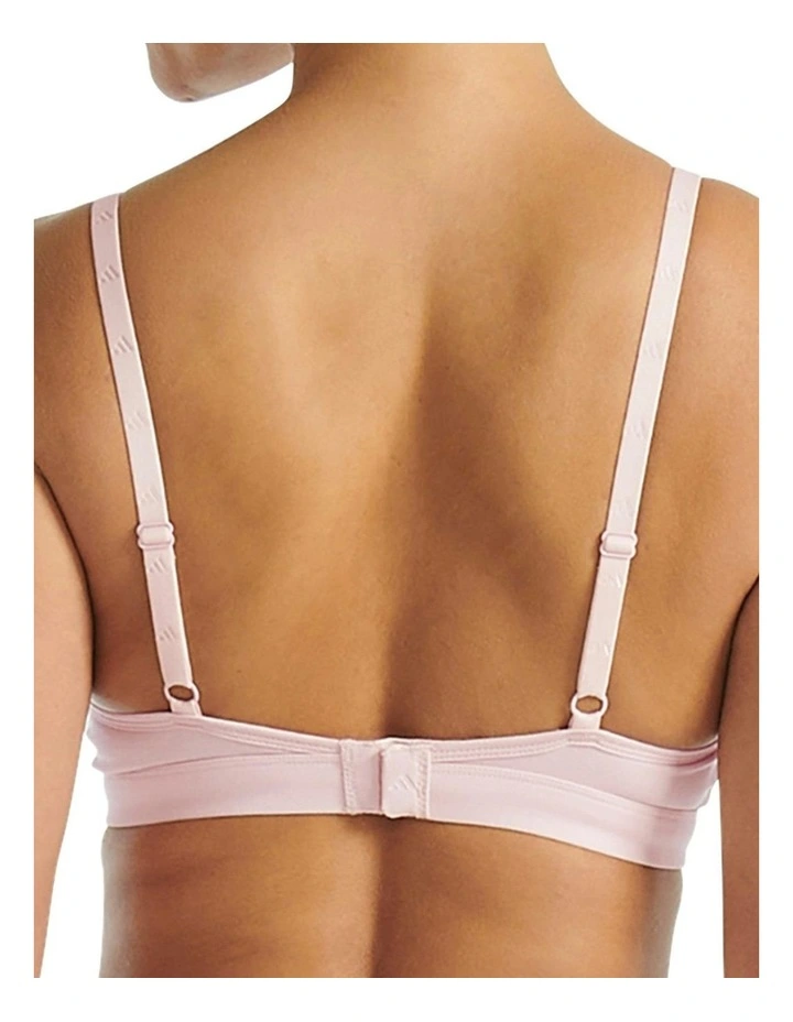 Active Essentials Cotton 3 Stripes Scoop Bralette in Clear Pink image 2