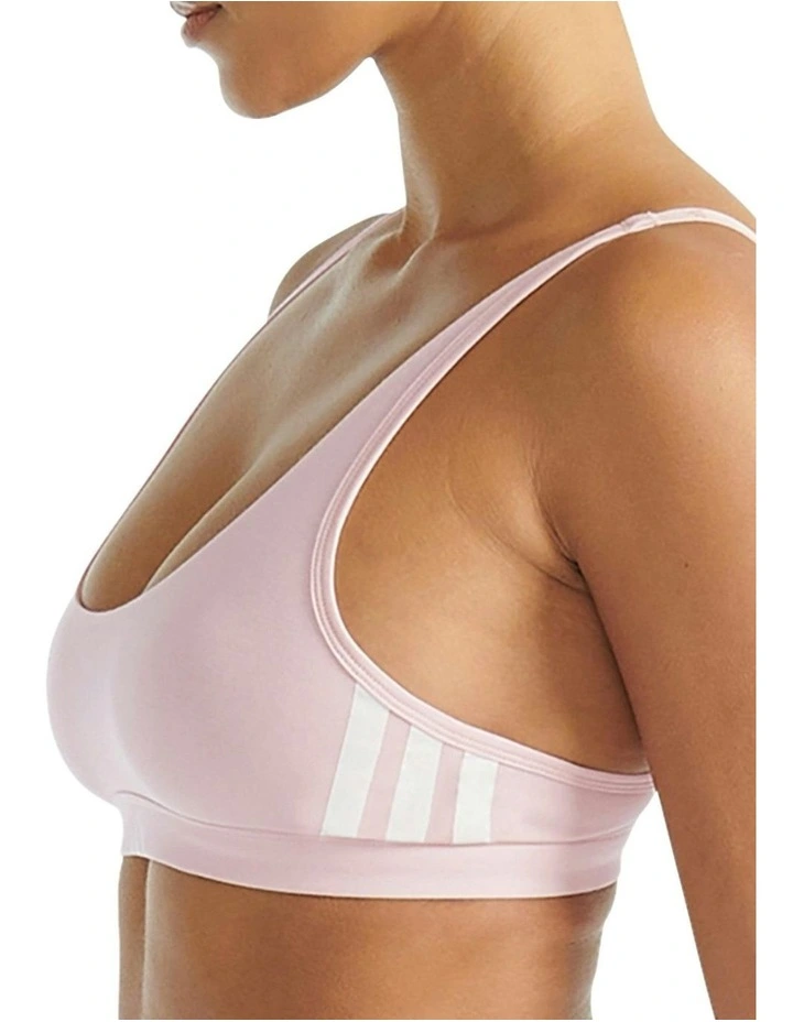 Active Essentials Cotton 3 Stripes Scoop Bralette in Clear Pink image 3