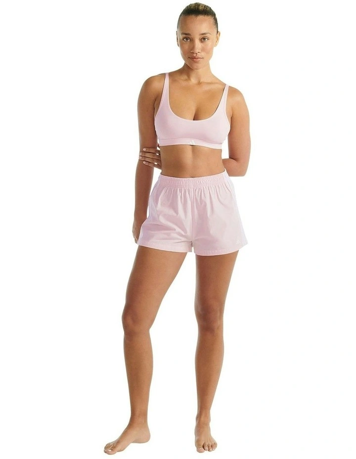 Active Essentials Cotton 3 Stripes Scoop Bralette in Clear Pink image 5