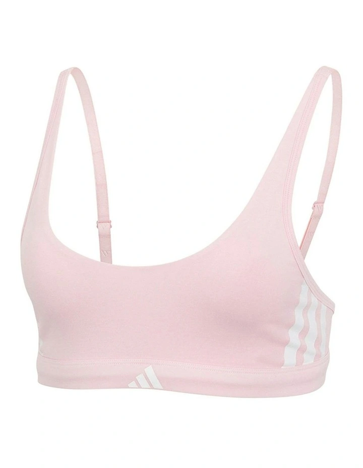 Active Essentials Cotton 3 Stripes Scoop Bralette in Clear Pink image 6
