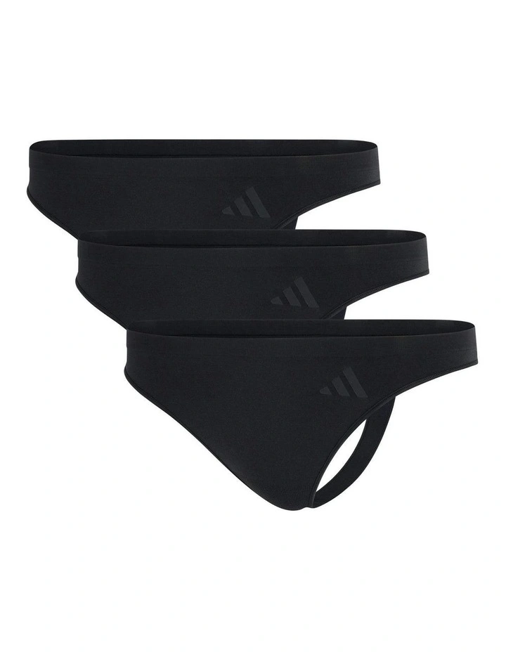 Active Seamless Thong Underwear Pack Of 3 in Black image 1