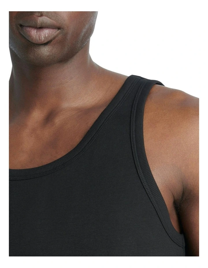 Comfort Rib Cotton Tank Top Pack Of 2 in Black image 6